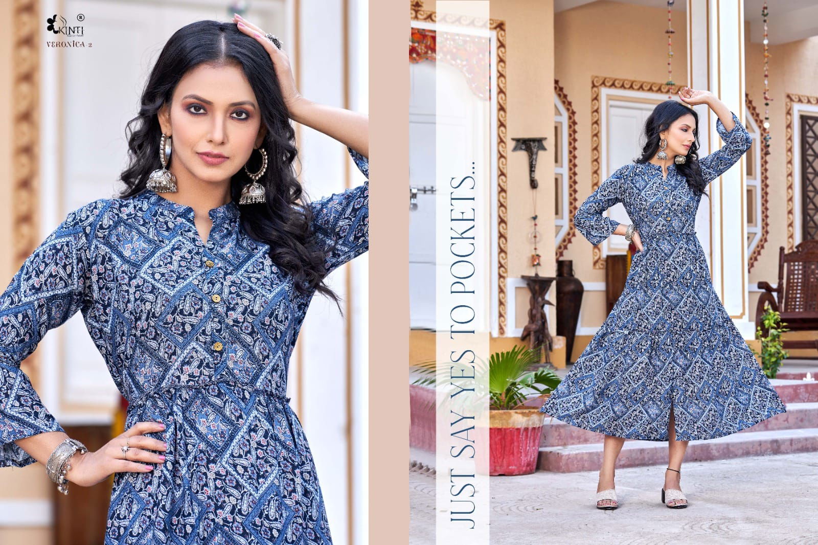 Veronica 2 By Kinti Long Printed Kurtis Catalog